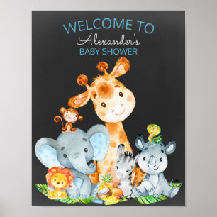 Poster Chá de fraldas Selva Safari Cute Cute Safari
