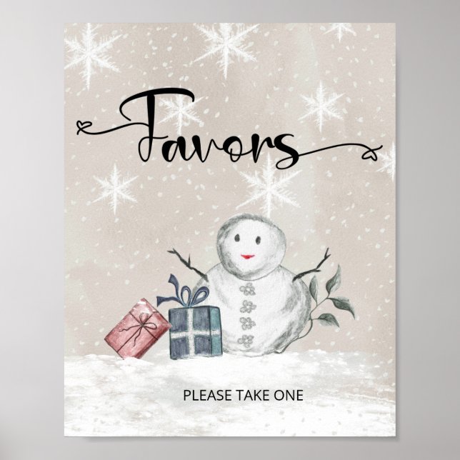 Poster Chá de fraldas Snowman Favoritos (Frente)