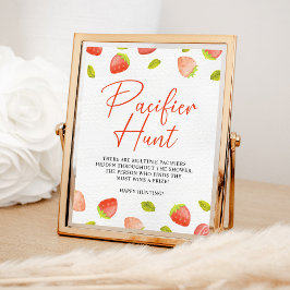 Poster Chá de fraldas Strawberry Pacifier Hunt Berry Swee