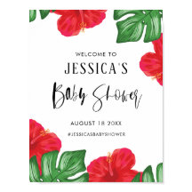 Chá de fraldas Tropical de Red Hibiscus bem-vindo