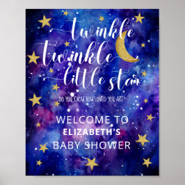 Poster Chá de fraldas Twinkle Twinkle Little Star Bem-vin