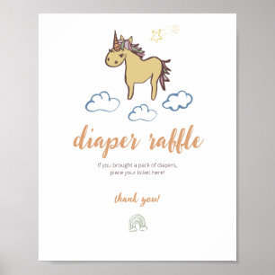 Poster Chá de fraldas Unicórnio Sexo Neutro