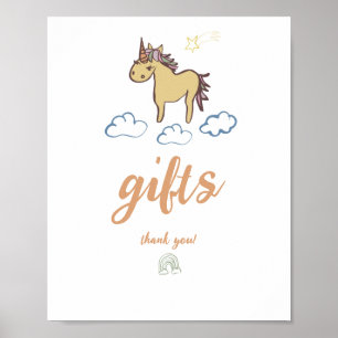 Poster Chá de fraldas Unicórnio Sexo Neutro