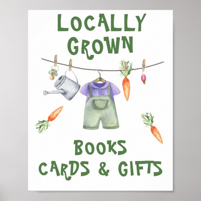 Poster Chá de fraldas Veggie - livros, cartões e presente (Frente)