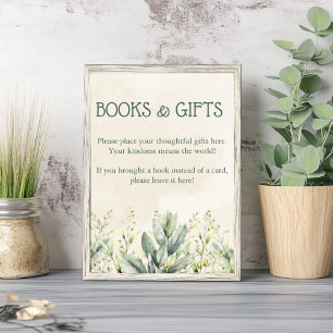 Poster Chá de fraldas Verde Eucalyptus Livros E Ofertas