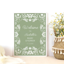 Chá de fraldas Verde Sage Mexicano Bem-vindo