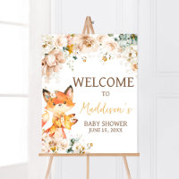 Chá de fraldas Woodland Floral Fox Bem-vindo