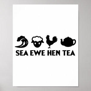 Poster Chá de Galinha de Ovelha Marinha Piada Engraçada D