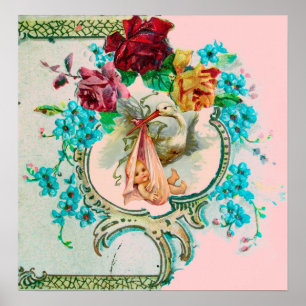 PÔSTER CHÁ DE GAROTA DO STORK BABY