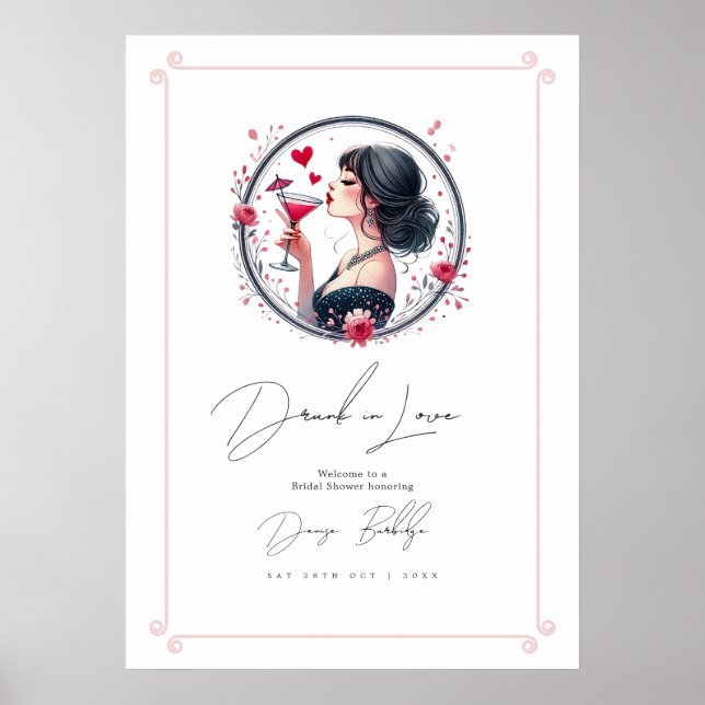 Poster Chá de Noiva Bêbada de Amor Bem-vinda (Frente)