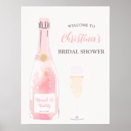 Poster Chá de Noiva Brunch e Champanhe Bem-vindo