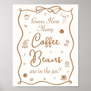 Poster Chá de Noiva Café Adivinhe Quantos Grãos de Café