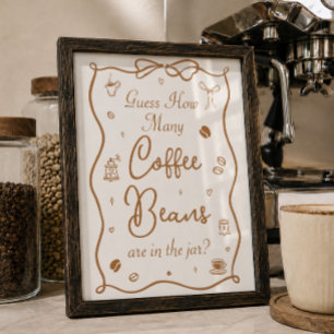 Poster Chá de Noiva Café Adivinhe Quantos Grãos de Café