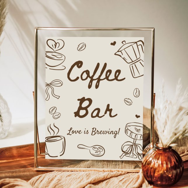 Poster Chá de Noiva Coffee Bar Amor está Cozinhando (Criador carregado)