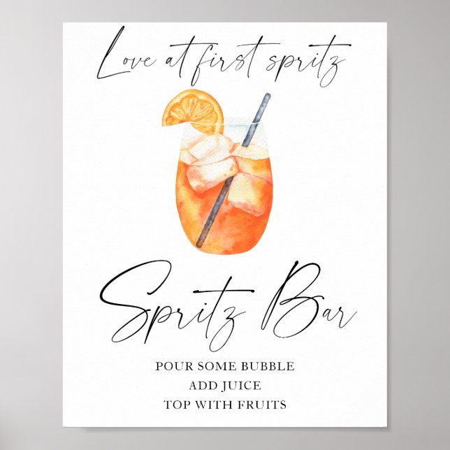 Poster Chá de noiva com Aperol - bar de spritz (Frente)