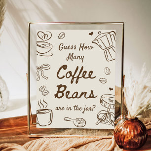 Poster Chá de Noiva de Café Adivinhe Quantos Grãos de Caf