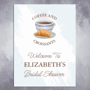 Poster Chá de Noiva de Café e Croissants