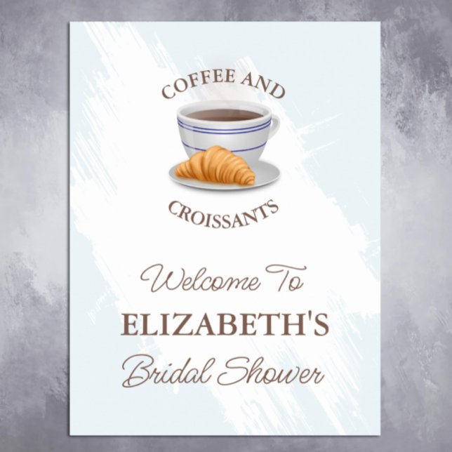 Poster Chá de Noiva de Café e Croissants (Criador carregado)