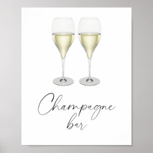 Poster Chá de noiva de champanhe - Bar de champanhe