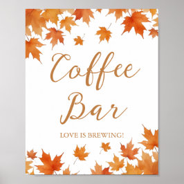 Poster Chá de Noiva de Outono com Barra de Café