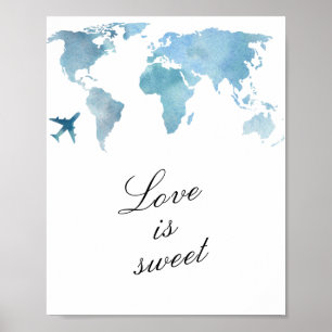 Poster Chá de noiva de viagem - o amor é doce, leve um do