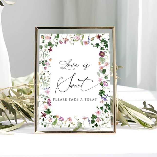 Poster Chá de Noiva Floral Elegante Amor é Doce Cartaz (Criador carregado)