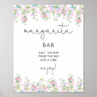 Chá de Noiva Margarita Bar Rosa Floral