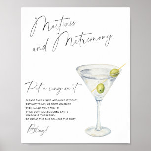 Poster Chá de noiva Martini Coloque um anel nisso jogo