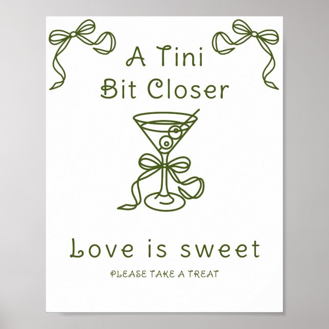 Poster Chá de noiva Martini O amor é doce, aproveite um a (Frente)