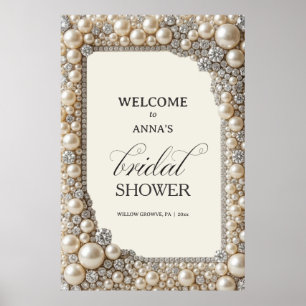 Poster Chá de Noiva Pérolas Elegantes
