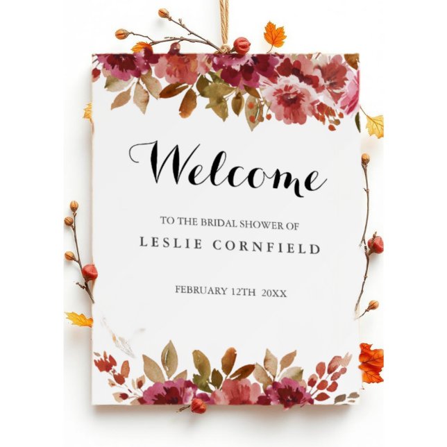 Poster Chá de Noiva Rústico de Outono & Brunch com Espuma (Criador carregado)