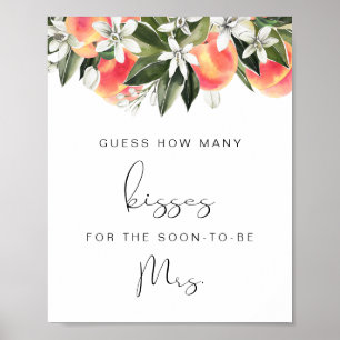 Poster Chá de Noiva SAVANNAH Peach Guess How Many Kisses