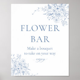 Poster Chá de Noiva Something Blue bar de flores