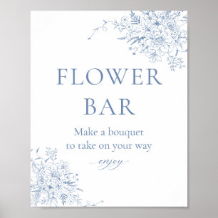 Poster Chá de Noiva Something Blue bar de flores