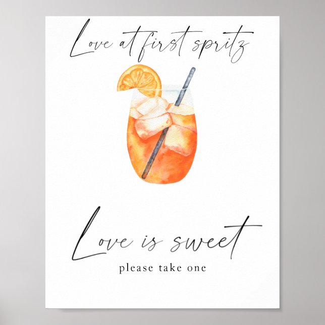 Poster Chá de noiva Spritz - o amor é doce, aproveite um  (Frente)