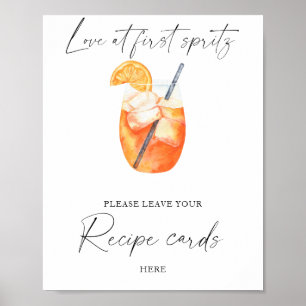 Poster Chá de noiva Spritz - Seu cartão de receita aqui
