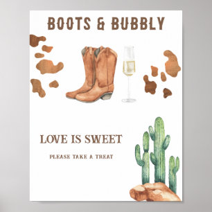 Poster Chá de noiva Western O amor é doce, aproveite um p