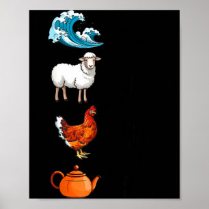 Poster Chá de Ovelha Ewe Galinha Piada Engraçada Dito Cit