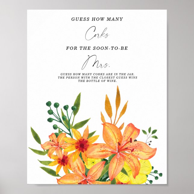 Poster Chá de panela Adivinha Quantos Corks (Frente)