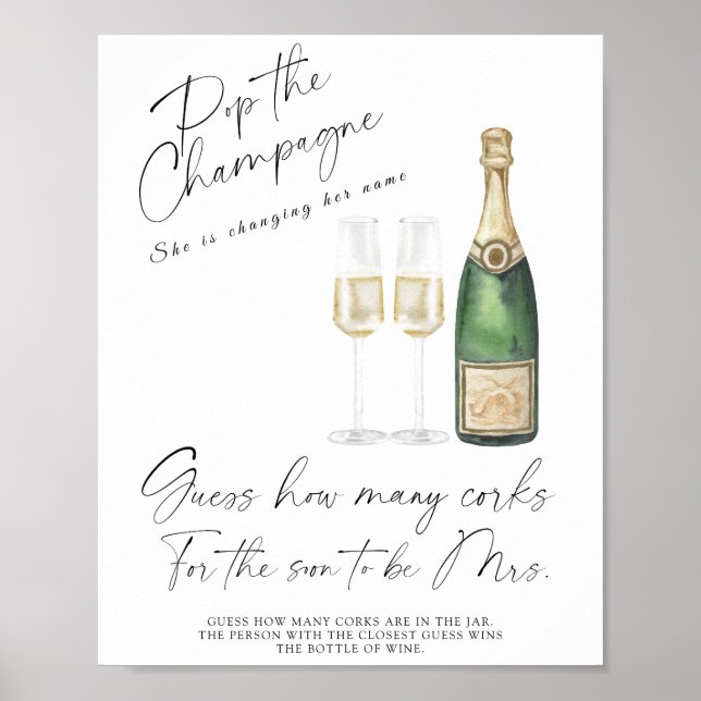 Poster Chá de panela Adivinha Quantos Corks (Frente)