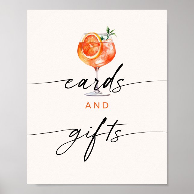 Poster Chá de panela Aperol Spritz Cards & Gifts (Frente)