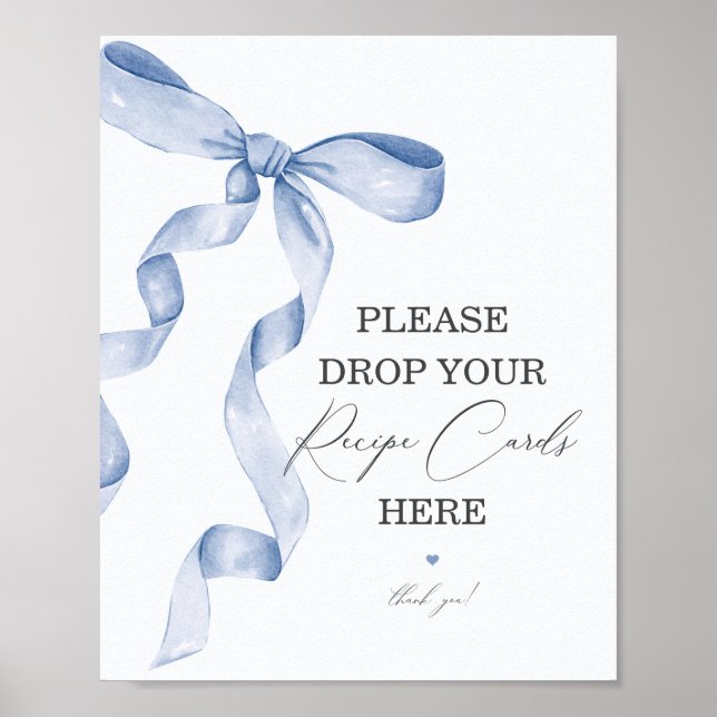 Poster Chá de panela Azul Compartilhar um Sinal de Cartão (Frente)