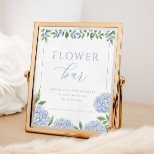 Poster Chá de panela Bar de Flor Azul Hydrangea