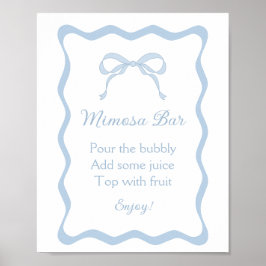 Poster Chá de Panela Blue Bow Amarra o Nó com Bar de Mimo