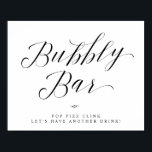 Poster Chá de panela Chic ou Sinal de Casamento de Bar In<br><div class="desc">Chá de panela de Script de Caligrafia Elegante ou Sinal de Casamento - Sinal de Mesa Bar - Tinta de Pop gaseificação, vamos tem outra bebida. Um na moda, mas simples, design formal em preto e branco ou qualquer cor de fundo que você escolher. Basta clicar no link personalizar mais,...</div>