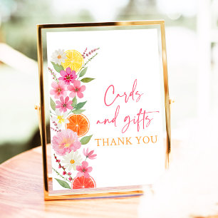 Poster Chá de panela Citrus Floral Cards & Gifts