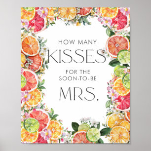 Poster Chá de panela Citrus Quantos Beijos