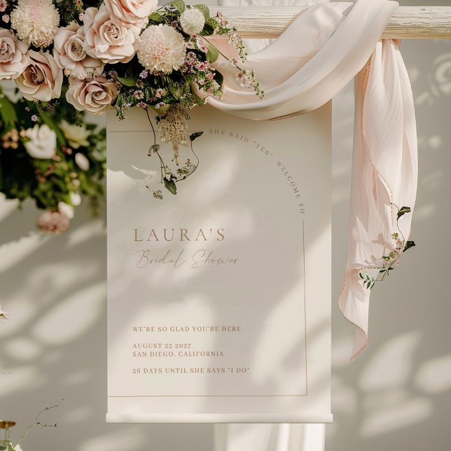 Poster Chá de panela de Arch Minimalista Moderno (Modern Minimalist Arch Bridal Shower Poster)