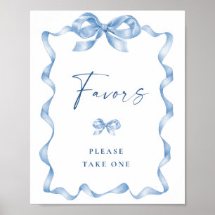 Poster Chá de panela De Arco De Mão Azul Elegante