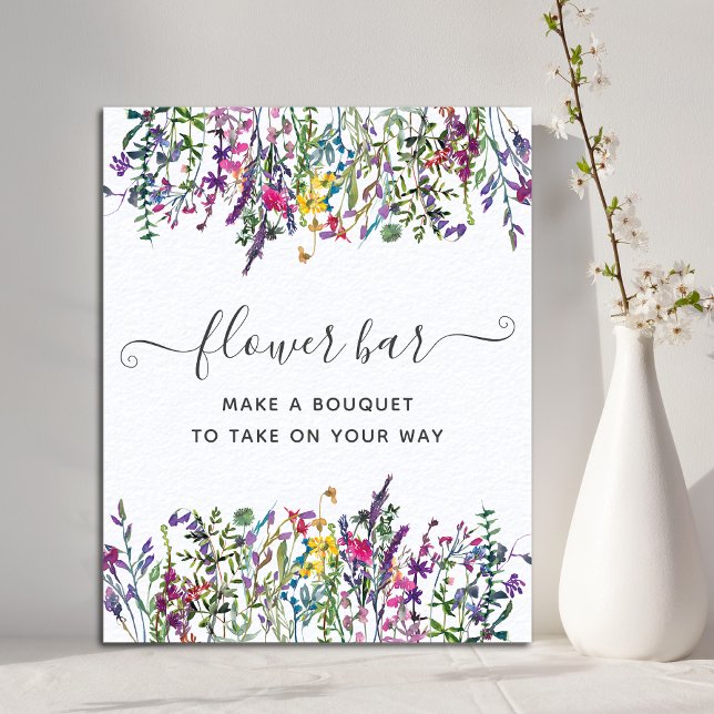 Poster Chá de panela de Bar de flor selvagem (Criador carregado)